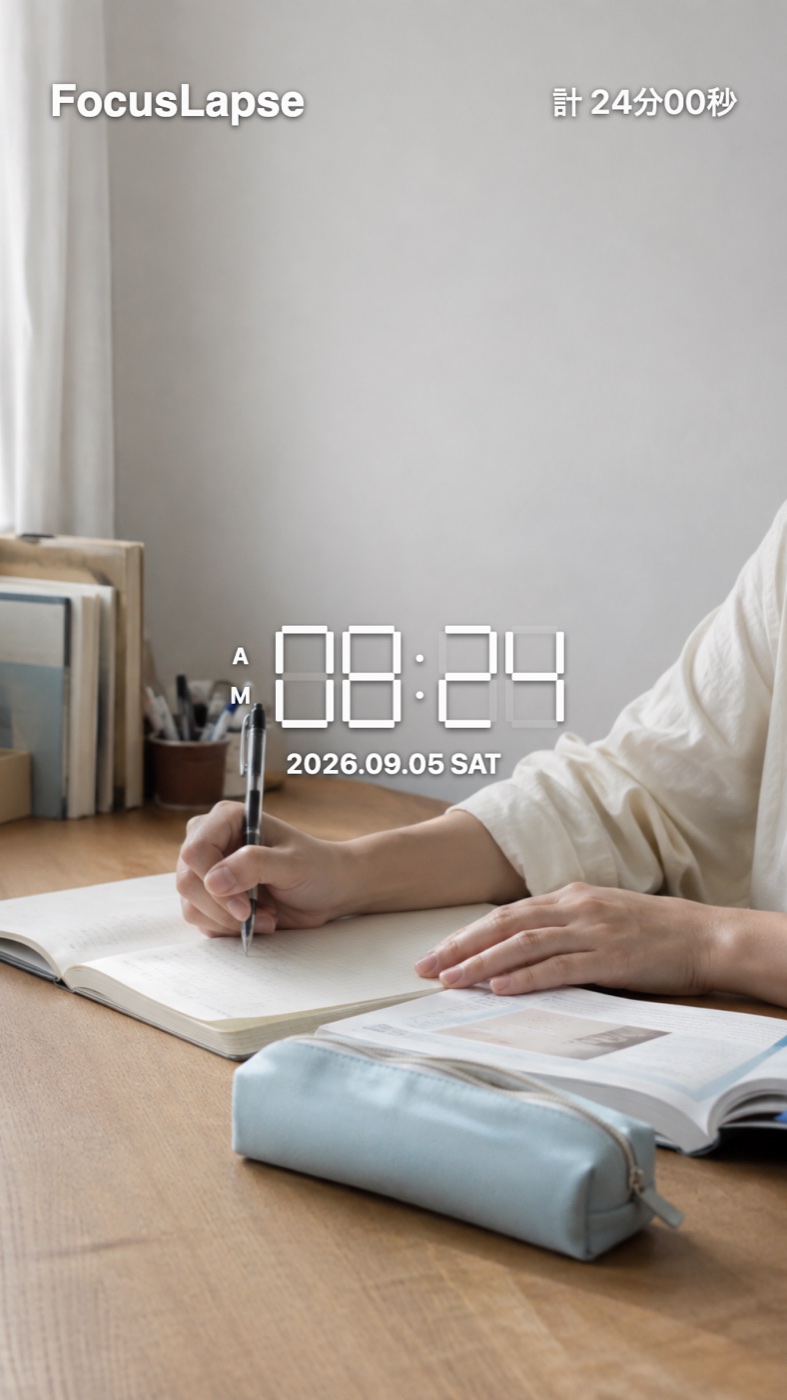 A morning study session shown as a finished time-lapse